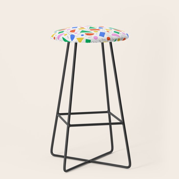 Colorful abstract geometric shape art pattern Stool Gallery Image 1