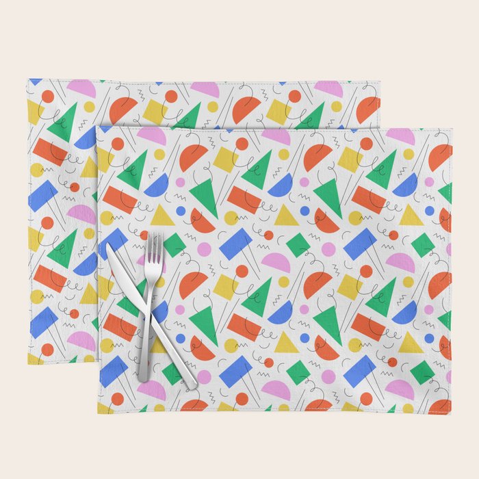 Colorful abstract geometric shape art pattern Placemat Gallery Image 1