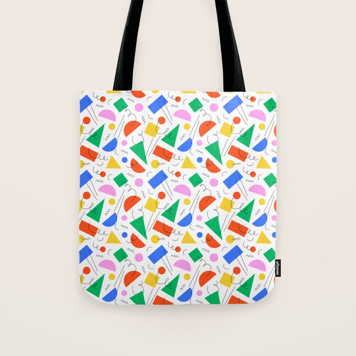 Colorful abstract geometric shape art pattern Tote Bag Gallery Image 1