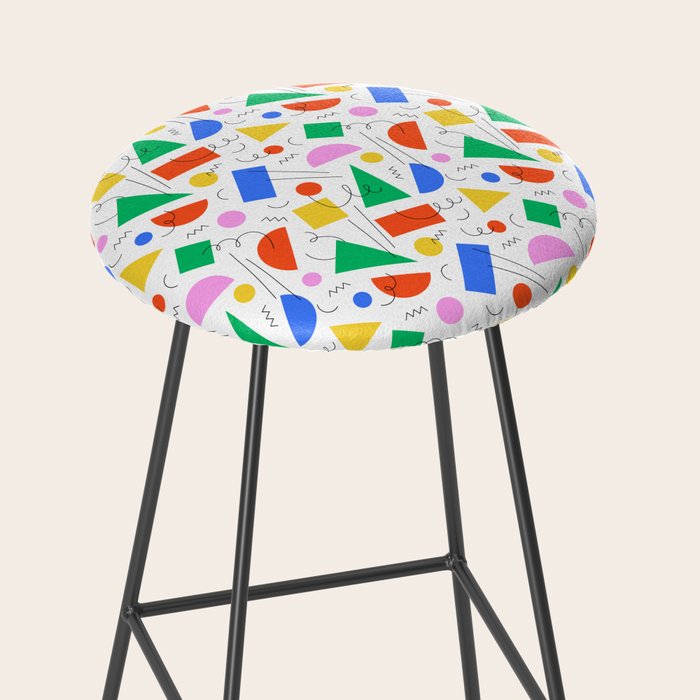 Colorful abstract geometric shape art pattern Stool Gallery Image 2