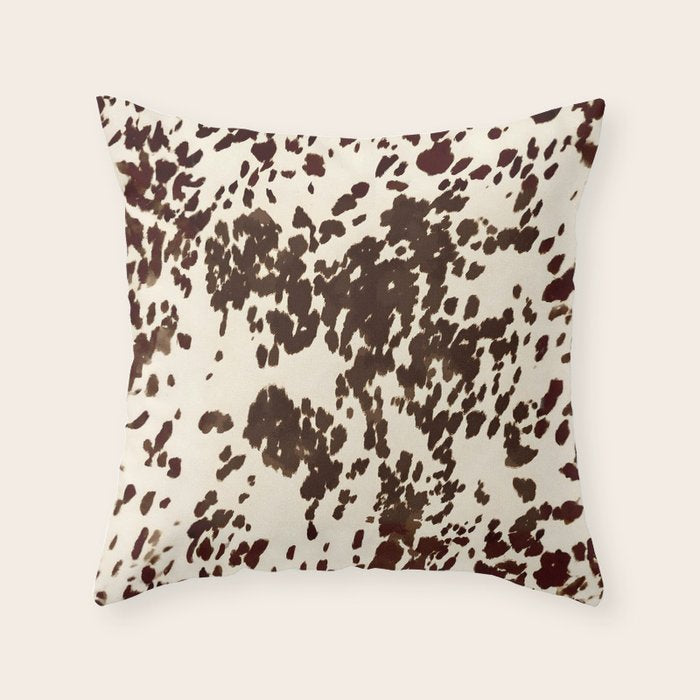 Textured Speckled Cow Throw Pillow Gallery Image 1