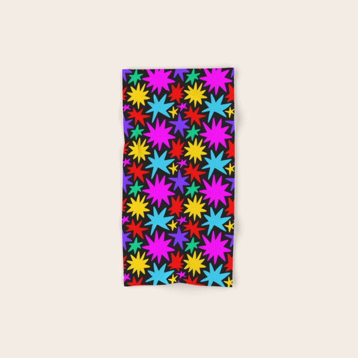Fun colorful abstract star shape pattern Bath Towel Gallery Image 1