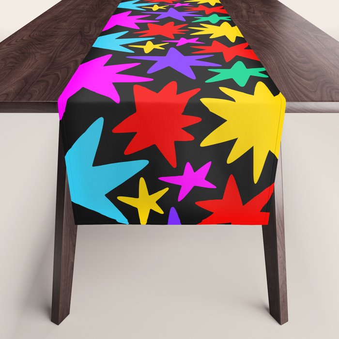 Fun colorful abstract star shape pattern Table Runner Gallery Image 1