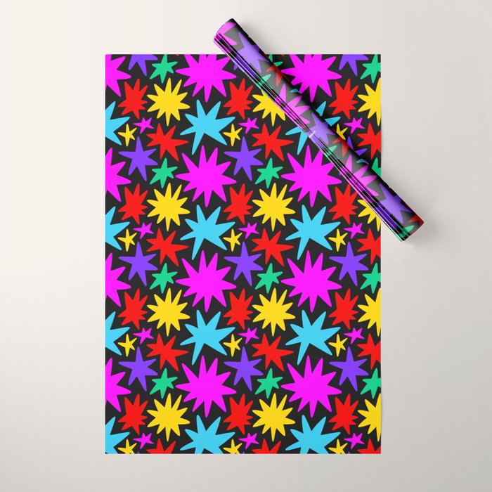 Fun colorful abstract star shape pattern Wrapping Paper Gallery Image 1