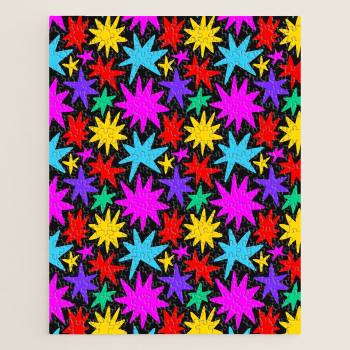 Fun colorful abstract star shape pattern Jigsaw Puzzle Gallery Image 1