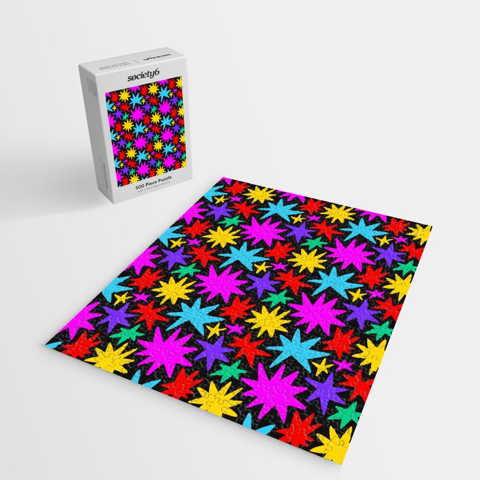 Fun colorful abstract star shape pattern Jigsaw Puzzle Gallery Image 2
