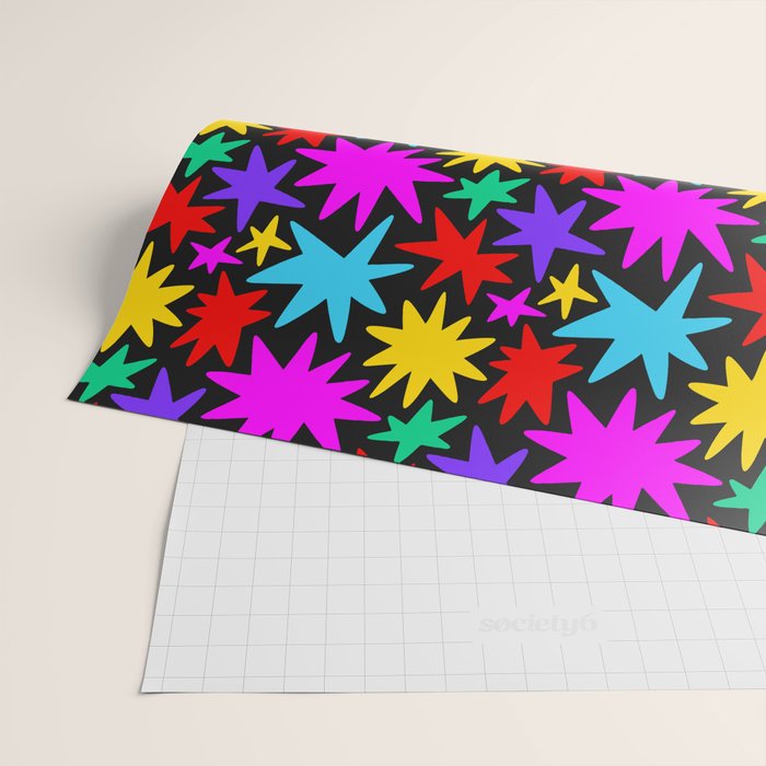 Fun colorful abstract star shape pattern Wrapping Paper Gallery Image 2