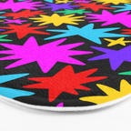 Fun colorful abstract star shape pattern Bath Mat Gallery Image 3