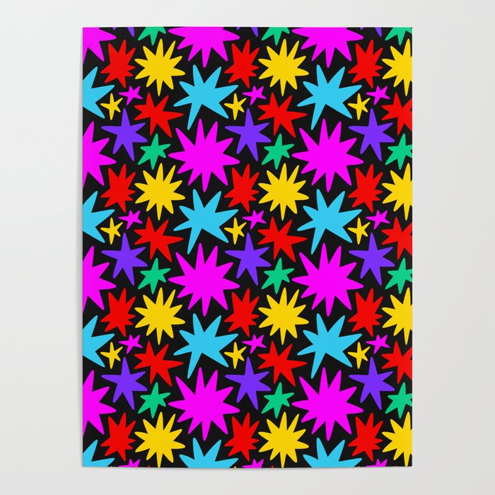 Fun colorful abstract star shape pattern Poster Gallery Image 4