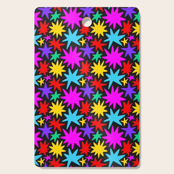 Fun colorful abstract star shape pattern Cutting Board Gallery Image 1