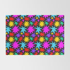 Fun colorful abstract star shape pattern Rug Gallery Image 2