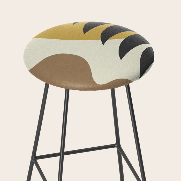 Mediterranean Abstract - Gold Brown Stool Gallery Image 2