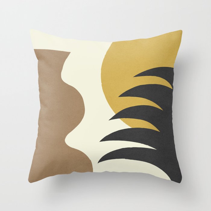 Mediterranean Abstract - Gold Brown Throw Pillow Gallery Image 6