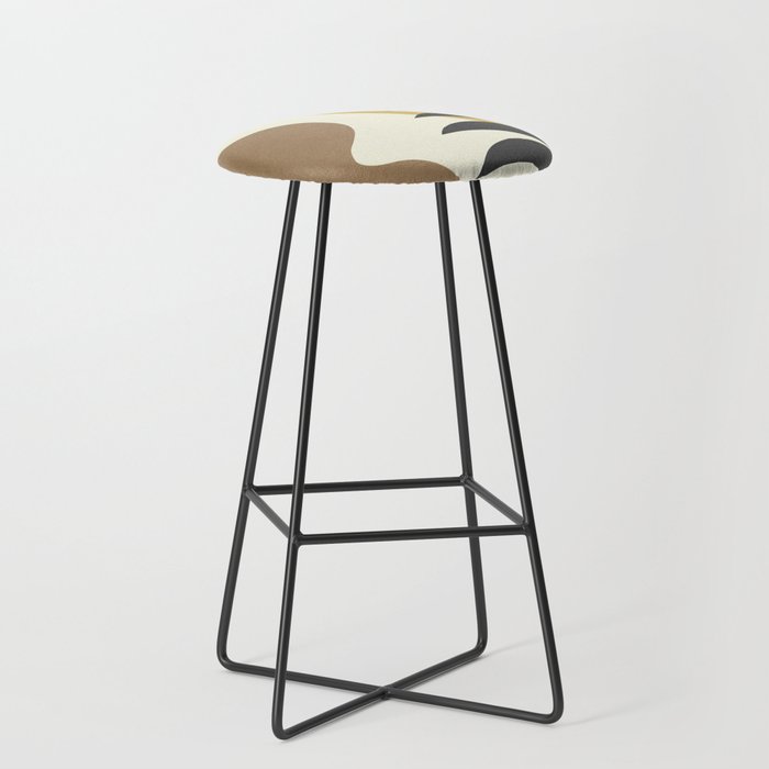 Mediterranean Abstract - Gold Brown Stool Gallery Image 1