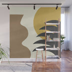 Mediterranean Abstract - Gold Brown Wall Mural Gallery Image 1