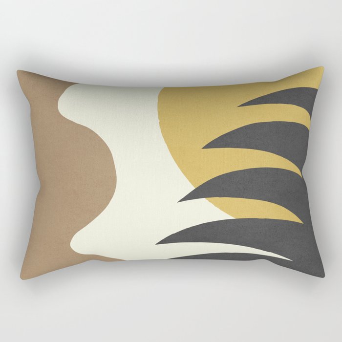 Mediterranean Abstract - Gold Brown Rectangular Pillow Gallery Image 1