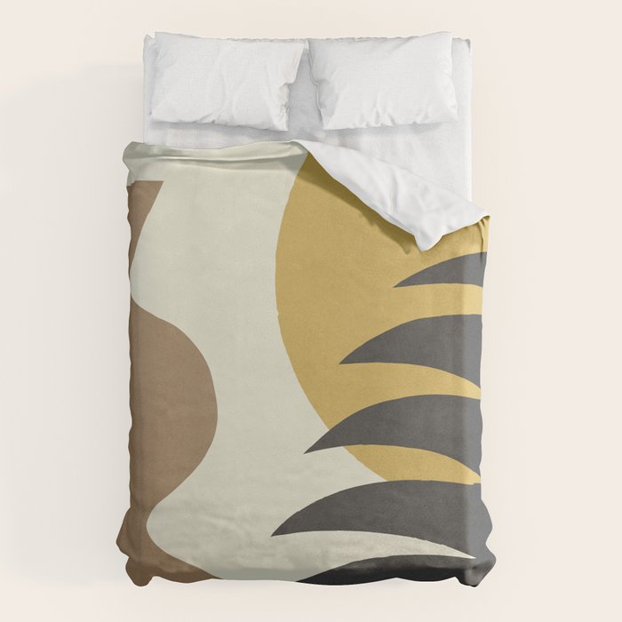 Mediterranean Abstract - Gold Brown Duvet Cover Gallery Image 1
