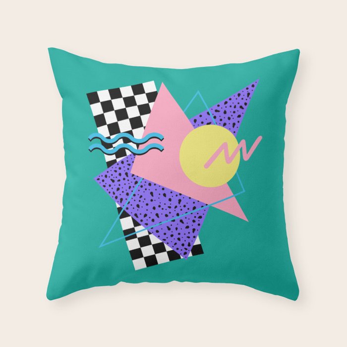 Memphis pattern 120 - 80s / 90s Retro Throw Pillow Gallery Image 1
