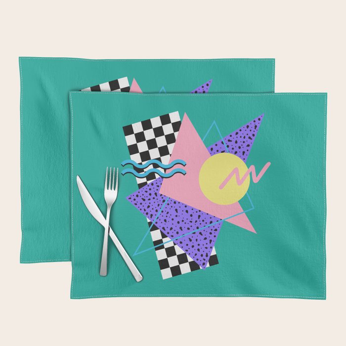 Memphis pattern 120 - 80s / 90s Retro Placemat Gallery Image 1