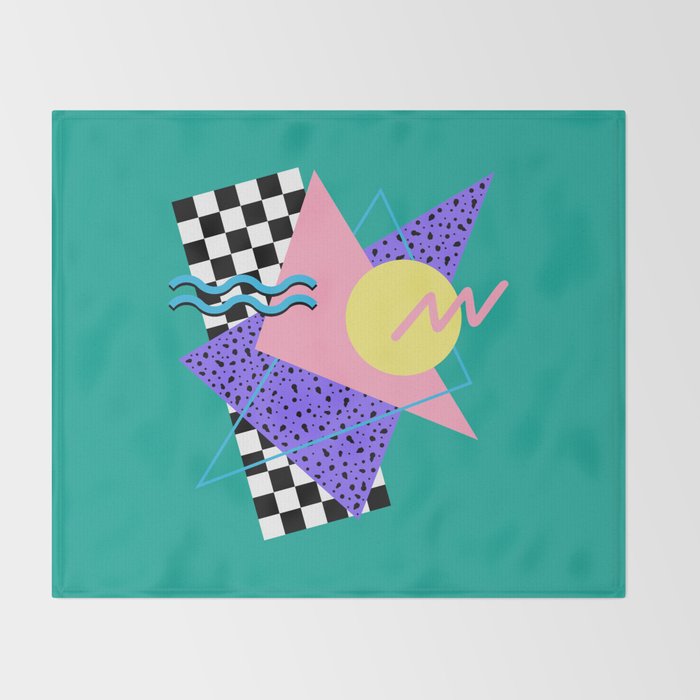 Memphis pattern 120 - 80s / 90s Retro Throw Blanket Gallery Image 2