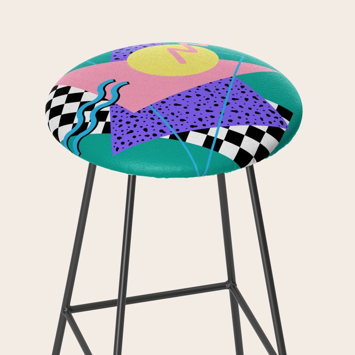 Memphis pattern 120 - 80s / 90s Retro Stool Gallery Image 2