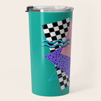 Memphis pattern 120 - 80s / 90s Retro Travel Mug Gallery Image 3