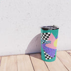 Memphis pattern 120 - 80s / 90s Retro Travel Mug Gallery Image 4