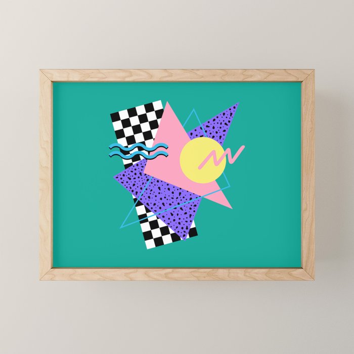 Memphis pattern 120 - 80s / 90s Retro Mini Art Print Gallery Image 1