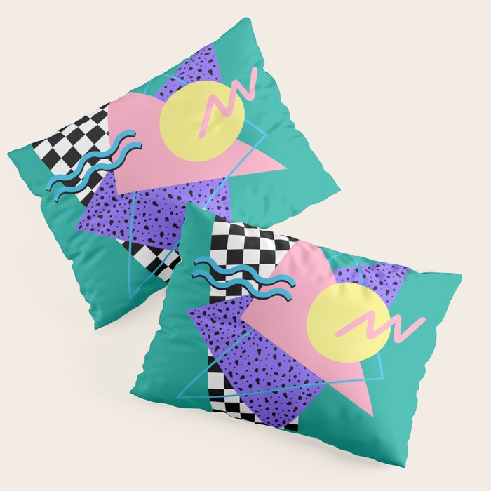 Memphis pattern 120 - 80s / 90s Retro Pillow Sham Gallery Image 1