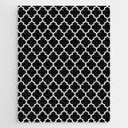 White Moroccan Quatrefoil On Darkest Black Jigsaw Puzzle Gallery Image 1