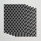 White Moroccan Quatrefoil On Darkest Black Wrapping Paper Gallery Image 3
