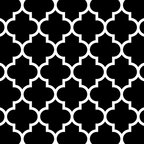 White Moroccan Quatrefoil On Darkest Black Coffee Mug Gallery Image 2