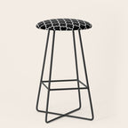 White Moroccan Quatrefoil On Darkest Black Stool Gallery Image 1