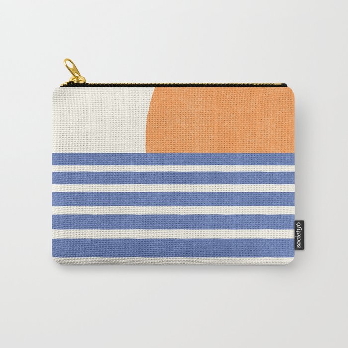Beach Horizon Lines orange blue Carry All Pouch Gallery Image 1