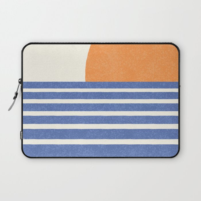 Beach Horizon Lines orange blue Laptop Sleeve Gallery Image 1