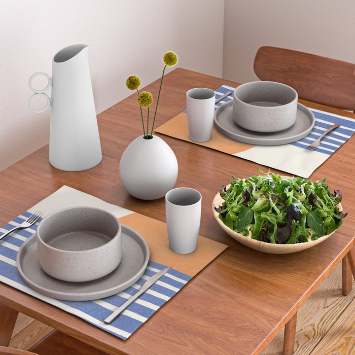 Beach Horizon Lines orange blue Placemat Gallery Image 2