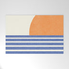 Beach Horizon Lines orange blue Welcome Mat Gallery Image 1