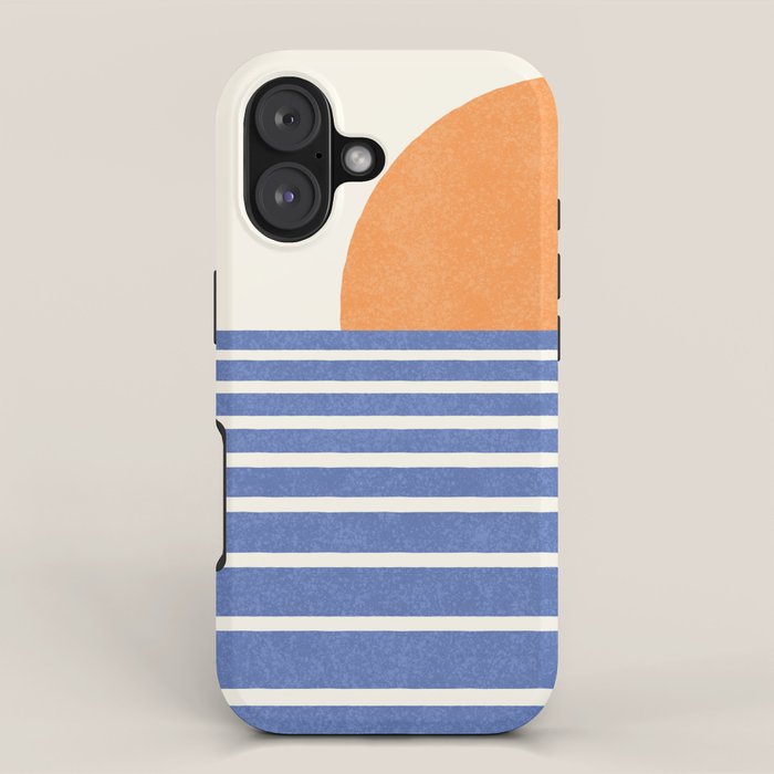 Beach Horizon Lines orange blue iPhone Case Gallery Image 1