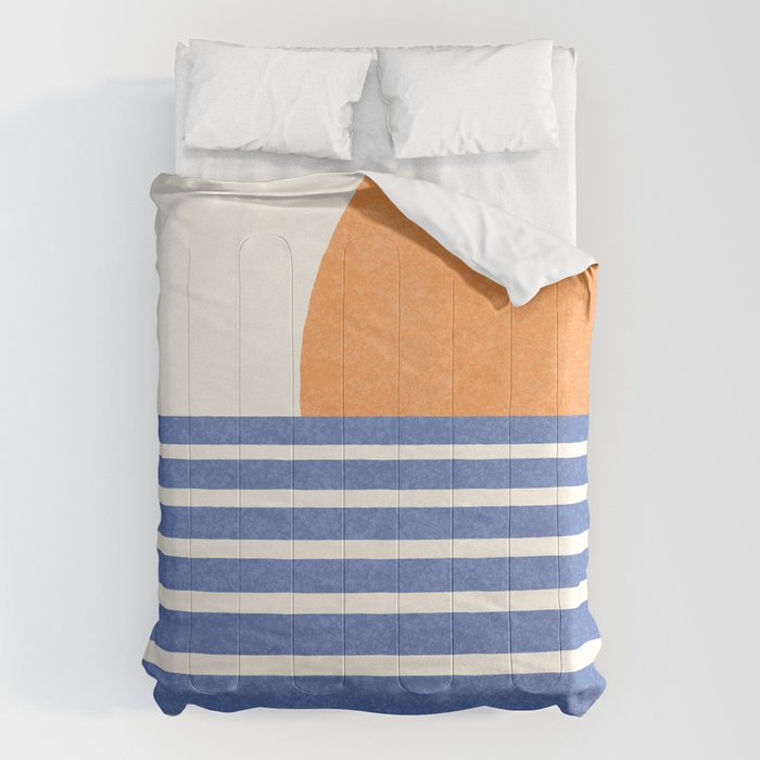 Beach Horizon Lines orange blue Comforter Gallery Image 6