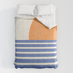 Beach Horizon Lines orange blue Comforter Gallery Image 6