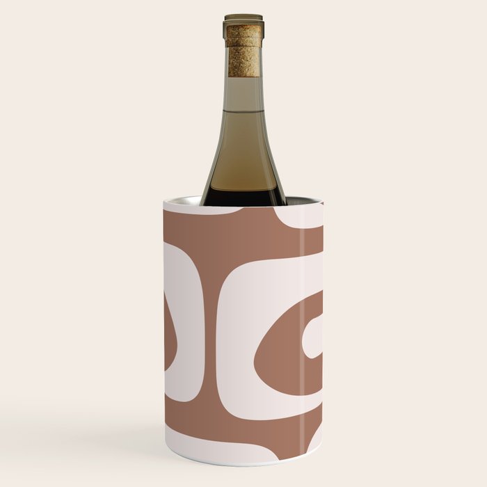 Mid Century Modern Abstract Piquet Retro Pattern in Mocha Brown Latte Wine Chiller Gallery Image 1