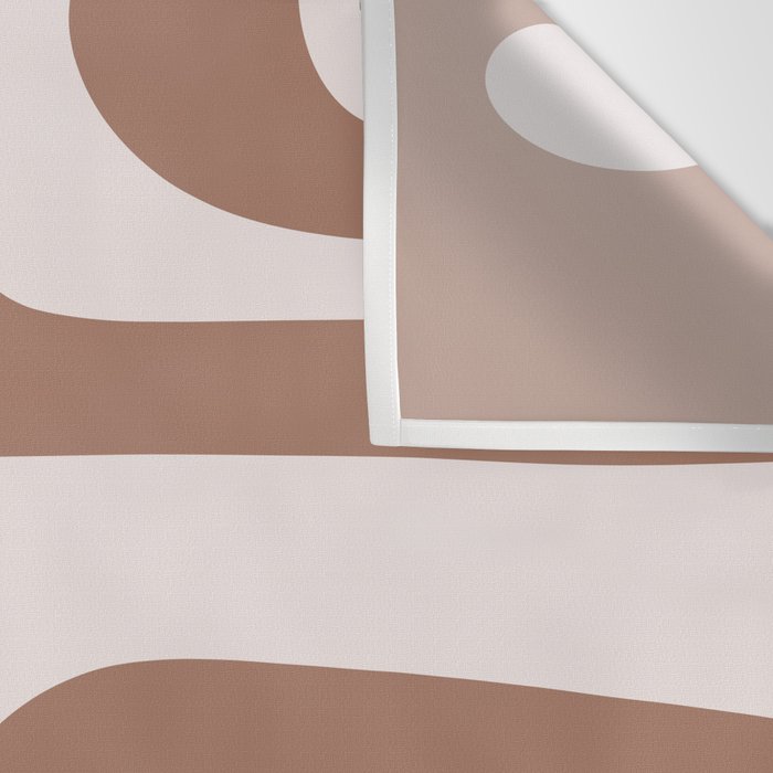 Mid Century Modern Abstract Piquet Retro Pattern in Mocha Brown Latte Wall Tapestry Gallery Image 3