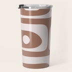 Mid Century Modern Abstract Piquet Retro Pattern in Mocha Brown Latte Travel Mug Gallery Image 3
