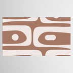 Mid Century Modern Abstract Piquet Retro Pattern in Mocha Brown Latte Tablecloth Gallery Image 2