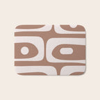 Mid Century Modern Abstract Piquet Retro Pattern in Mocha Brown Latte Bath Mat Gallery Image 1