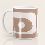 Mid Century Modern Abstract Piquet Retro Pattern in Mocha Brown Latte Coffee Mug Gallery Image 3