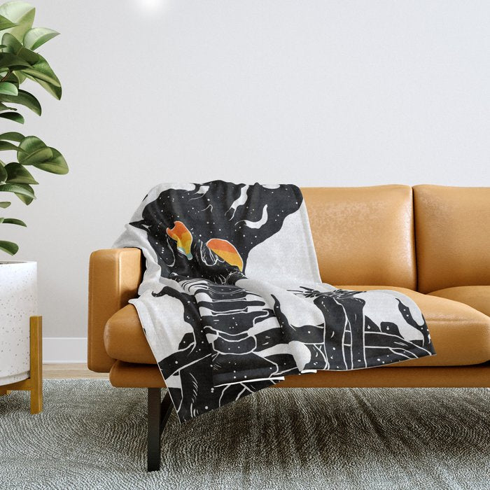 One with the Universe (Existential Diffusion) Throw Blanket Gallery Image 1