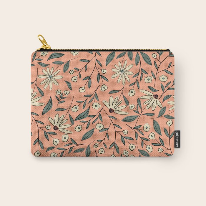 Vintage Floral Neutral - Peach Carry All Pouch Gallery Image 1