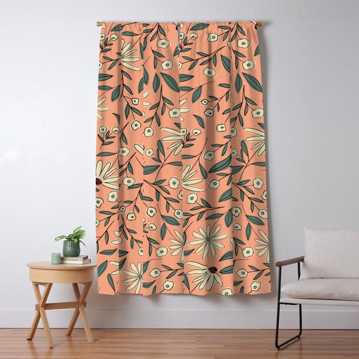 Vintage Floral Neutral - Peach Window Curtain Gallery Image 5