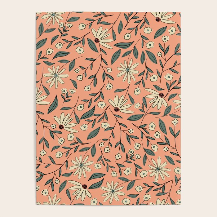 Vintage Floral Neutral - Peach Poster Gallery Image 1